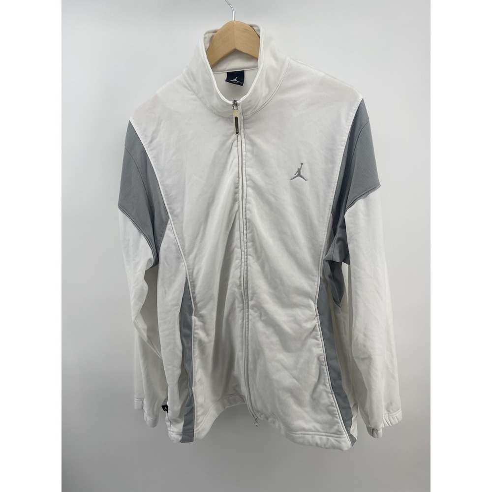 NIKE Air Jordan Jumpman  Gray/ White Basketball Zip Up Jacket Size L